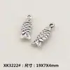 Acessórios de joias de liga DIY 19X7mm pequeno pingente de peixe brincos pulseira colar material decorativo feito à mão pingente