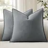 26 Amazon Funda de Cojín Estilo Bohemio Algodón Lavado Lino Borde Ancho Color Sólido Funda de Cojín Decorativo para Sala de Estar Sofá Dormitorio