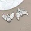 Estilo Coreano Aleación de Zinc Corazón Alas Incrustado Circonita Colgante Pequeño Colgante DIY Joyería Hecha a Mano Material Accesorios Venta al por Mayor