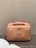Bolsa de Cosméticos de Piel de Vacuno de Primera Capa de Alta Gama, Bolsa de Aseo Práctica de Cuero Genuino, Bolsa de Almacenamiento Portátil de Gran Capacidad para Viaje, Nuevo Estilo de Primavera