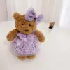 [Apenas Roupas] Urso de Barcelona 16cm Urso Fofo Roupas para Urso Brinquedo de Pelúcia Conjunto Pijama Roupa Íntima Saia