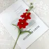 Pieza de Decoración para el Hogar de Orquídea Marciana Tejida Puramente a Mano, Flor Artificial Crochetada, Regalo de Cumpleaños Tejido con Hilo, Flor de Recuerdo
