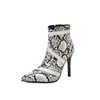 Botas de Caballero Tobilleras Cortas de Patchwork con Estampado de Serpiente, Punta Fina y Tacón de Aguja - Dropshipping Amazon AliExpress