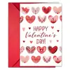 Conjunto de Envelopes para Cartão de Cumprimentos Romântico de Dia dos Namorados com Decoração de Padrão de Coração Rosa, Cartão de Presente de Bênção para Feriado Romântico, Pedido Mínimo de 10 Conjuntos