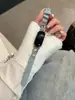Fivela Borboleta Pulseira Jeans Estampa Crocodilo Redonda Adequada para Xiaomi Mi Band 11ª/10ª Geração 9ª/8ª Geração