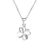 Collar de Plata Lisa S925 Trébol de Cuatro Hojas Trendy Clavícula Diseño Nicho Simple Versátil Accesorio de Moda Tiktok