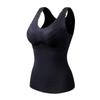 De veludo outono e inverno novo colete térmico roupa interior feminino base à prova de frio forrado com lã espesso autoaquecimento top com bojo