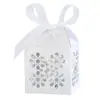 Caja de dulces blanca para bodas con patrones creativos cortados a láser, caja de dulces, caja de empaque para chocolates, venta al por mayor desde la fábrica de origen