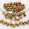 Cuentas Planas de Cristal con Agujero Lateral, Cuentas de Rueda, Accesorios para Hacer Joyería DIY, Llavero, Cadena para Teléfono Móvil, 8mm, Cuentas Sueltas, Galvanoplastia