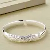 Pulsera Pirencheng de Plata Pura Pavo Real para mujer 9999 Heritage Silk estilo étnico retro pulsera abierta joyería de plata