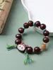 Pulsera Original DIY de Madera de Durazno Natural, Calabaza Pequeña que Atrae la Fortuna, Nicho de Madera, Pulsera de Cuentas Budistas de Lujo Ligero