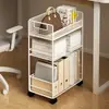 Escritorio móvil con almacenamiento, estantería de pie, carrito para libros para aula con ruedas, estantería simple para estudiantes para organizar libros