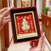 Adornos de Gato de la Suerte de Oro Puro 999 de Gama Alta Oro Inmediatamente Rico Bolsa de la Suerte Dibujos Animados Sala de Estar Adornos para Marco de Fotos