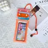 Bolsa impermeable transparente de PVC para teléfono móvil, bolsa para teléfono móvil con airbag plegable triple, funda protectora inflable para teléfono móvil para natación al aire libre