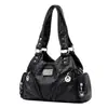Bolsa de couro macio vintage para motocicleta transfronteiriça, nova bolsa transversal de ombro da moda europeia e americana, em estoque, bolsa feminina qualidade Amazon