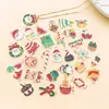 30 accesorios para joyería DIY: Árbol de Navidad de dibujos animados estilo gota de aceite, muñeco de nieve, Papá Noel y campanas como colgantes de regalo hechos de aleación de zinc