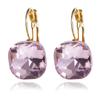 Aretes Elegantes de Moda Transfronteriza Europea y Americana con Cristales, Simples y Versátiles con Piedras Preciosas Geométricas, Estilo de Lujo al por Mayor