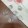 Accesorios de Plata S925 Cloisonné Anillo Doble Cabeza Retro de Plata Esterlina Esmaltada Accesorios para Pendientes Accesorios Hechos a Mano para DIY