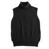 Chaleco de punto coreano de lana pura para otoño e invierno, suéter de lana con base de cuello alto para mujer, chaleco holgado, jersey sin mangas