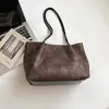 Otoño 2026 Nuevo Estilo Coreano Moda Retro Estampado de Leopardo Bolso Tote Gran Capacidad para Viajes Cotidianos Nicho Bolso de Hombro Cruzado