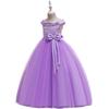 AliExpress Nuevo Estilo Vestido de Boda para Niños Medianos y Grandes Vestido de Dama de Honor con Lazo Vestido de Noche para Niña Vestido de Boda Vestido de Desfile