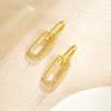 Aretes de lujo ligero con incrustaciones completas de personalidad, oro arena, temperamento, comodín, alto sentido, viento frío, joyería, aretes que no se desvanecen por mucho tiempo, venta al por mayor