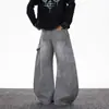 Comercio Exterior Marca de Moda Trendy Lavados Desestructurados Estilo Americano Vaqueros Casuales Vintage de Pierna Ancha hasta el Tobillo para Hombre