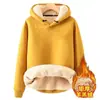 Suéter Grueso de Lana de Cordero para Invierno para Hombre, Sudadera con Capucha, Color Sólido, Estudiante, Top Cálido, Forro Polar, Camiseta Base para Hombre, Moderna
