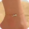 Nova Pulseira de Tornozeleira com Pingente de Laço de Design Criativo da Amazon, Camada Dupla Ajustável, Joia de Pé Simples e Versátil