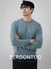 [Aquecimento por Infravermelho Distante] Lã de Ovelha de Luxo Leve Quente de Inverno Gola Redonda Masculina Tricô Confortável Tricô de Modal