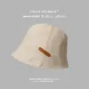 Sombrero de Pescador Blanco Delgado de Primavera y Verano para Mujer Estilo Coreano Versátil Protector Solar Sombrero Cubo Cara Lisa Sombrilla Sombrero Pequeño