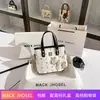 Bolsa Cesta de Verduras de Color Contrastante Blanco y Negro Dropshipping 2024 Bolso Cubo Portátil de Gama Alta Bolso Cruzado Venta al por Mayor