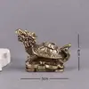 Tartaruga Dragão de Dinheiro de Latão Baixuanwu Tartaruga Dragão da Riqueza Ornamento Pequeno para Mesa de Escritório Artesanato Peça de Mão Criativa