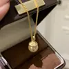 Colar de Cobra Escovado Dourado Pérola com Diamante Estilo Francês Luxo Leve Vintage Italiano Elegante Corrente de Clavícula Média Antiga Exquisita