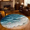 Tapete Redondo Estereoscópico de Venda Quente Transfronteiriça, Tapete Decorativo de Veludo Cristal para Sala de Estar, Capacho Absorvente de Água, Tapete de Quarto ao Lado da Cama