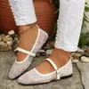 Zapatos retro Mary Jane europeos y americanos, zapatos planos bajos de estilo francés para mujer para todas las estaciones, zapatos de vestir individuales para mujer de diseño nicho de talla grande transfronterizos