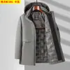 Logo para Impressão Masculino Meia-Idade Algodão Roupa Externa Inverno Comprimento Médio Quente e Acolchoado Casual de Negócios Jaqueta de Algodão M2385