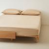 Sábana Bajera Ajustable Individual de Algodón de Fibra Larga Ropa de Cama Algodón Puro Color Sólido Simple Individual y Doble Protector de Colchón de Algodón Cubierta de Cama de Dormitorio