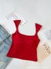 7611 # Chaleco Sexy, de Moda, Dulce y Picante, Almohadilla para Sujetador de Tirantes de Manga Corta, Chaleco Ajustado y Top Adelgazante para Ropa Interior y Exterior