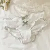 Aterrizaje de Mariposa~Panty de Encaje de Deseo Puro para Mujer 10A Antibacteriano Algodón Puro en la Entrepierna Sexy de Cintura Baja Suave Cómodo