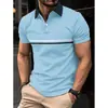 Camisa polo 3D de verano transfronteriza europea y americana 2026 con empalme de botones e impresión digital para hombre