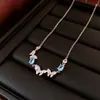 Aretes Colgantes de Caballo Bañados en Oro Real Collar Cadena de Suéter de Moda Año Zodiacal Joyería Simple Diaria Set
