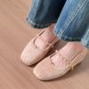 Aumento de Altura Interior de 5 cm, Efecto Suave y Adelgazante, Zapatos de Noche, Nuevo Estilo Otoño 2025, Zapatos Mary Jane Franceses de Gamuza con Boca Baja para Mujer