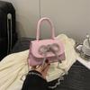 Bolsito Cuadrado Pequeño Estilo Coreano con Lazo para Mujer 2025 Nuevo Mini Bolso Simple Cadena Hombro Cruzado