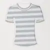 Tejido de punto de algodón personalizado con patrón de rayas, adecuado para camisetas y camisetas interiores de moda de primavera y verano; tejido elástico, transpirable y apto para la piel