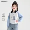Moletom Feminino 2026 Novo Popular Roupa de Outono Camisa Polo Infantil Manga Longa Roupas de Outono Infantis Roupa Infantil Atacado
