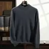 Suéter de cachemira BaiCaiRong para hombre otoño e invierno, cuello redondo, engrosado, corte holgado, de alta gama, lujo ligero, camiseta base de punto de lana cálida