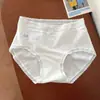 Pacote com 50 Peças de Roupa Íntima Jacquard de Fio Fino 100% Algodão para Meninas Antibacteriana Respirável Entreperna Estendida Probiótica Calcinhas 100% Algodão para Mulheres