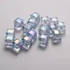 Contas Quadradas de Acrílico de Alta Transparência Multi-Corte de 8mm Coloridas Tridimensionais Soltas Acessórios para Pulseira Brincos Colares DIY