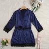 Pijamas Transfronterizos para Mujer Primavera, Verano y Otoño Seda Talla Grande Estilo Europeo y Americano Camisón Sexy de Encaje
